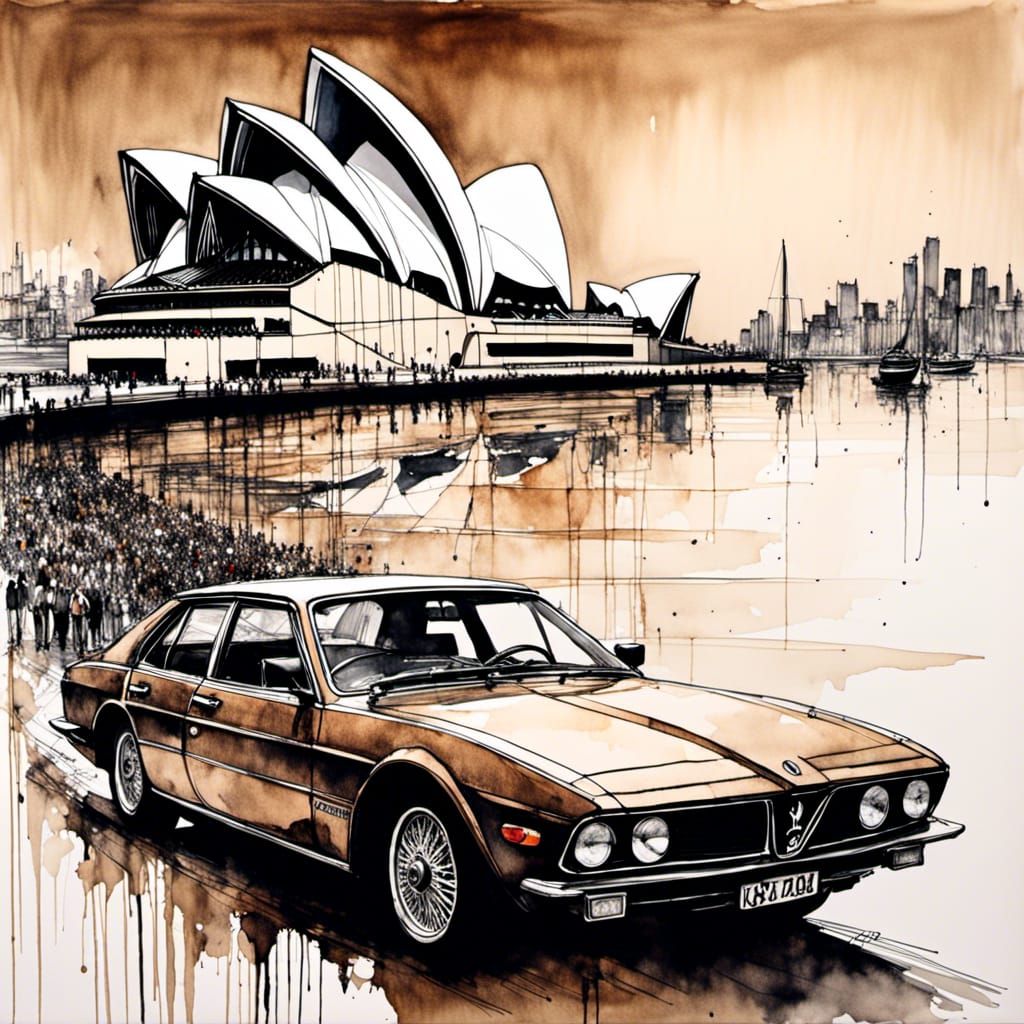 Maserati Ghibli Races Past Sydney Opera House
