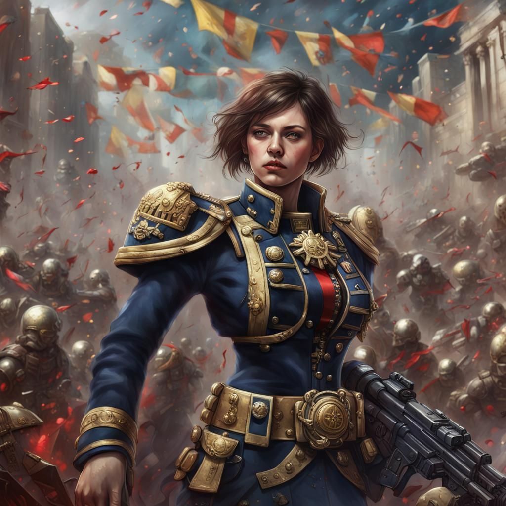 Warhammer 40k Navy Officer in Chaotic Parade