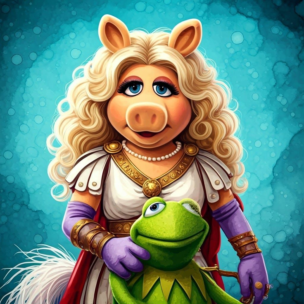 Muppet Roman Goddess in Vibrant Colors