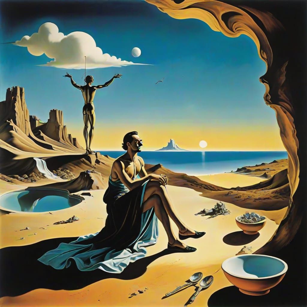 Surreal Dreamscape in Salvador Dali Style