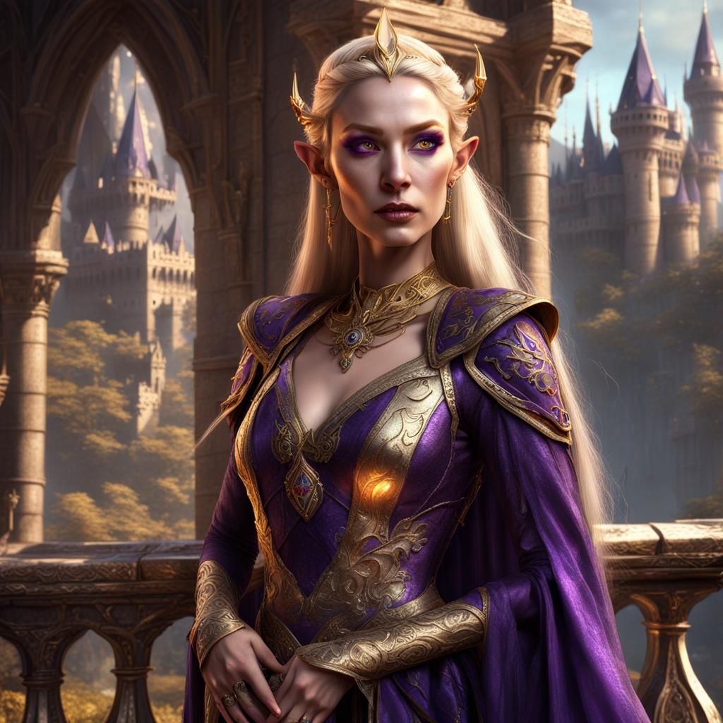 Elven Princess Addresses People in Fantasy Concept Art