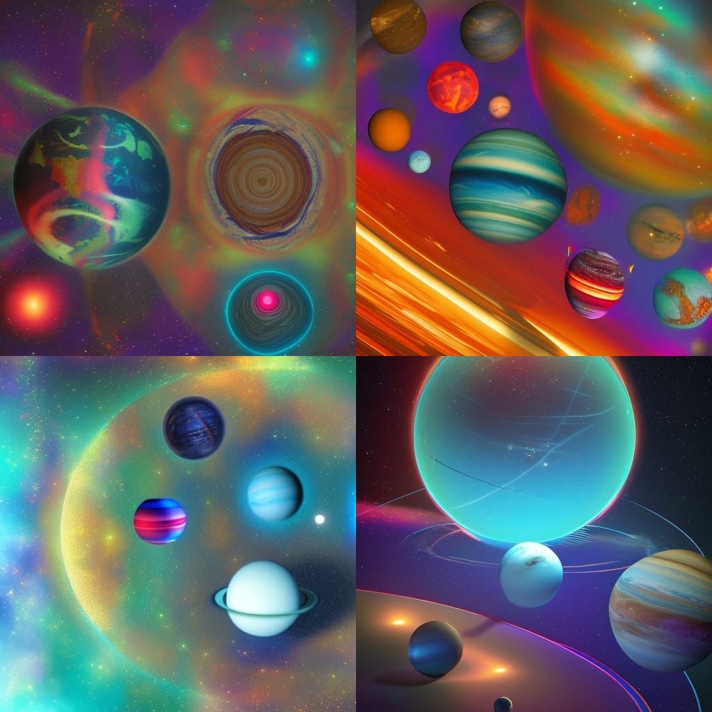 Holographic Planets in Cosmic Astral Illustration