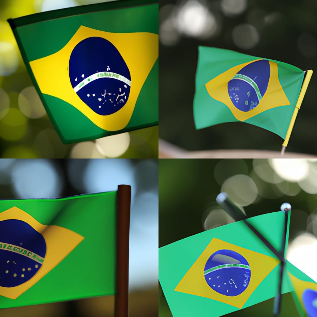 Brazilian Flag in Sharp Focus, Professional Photography