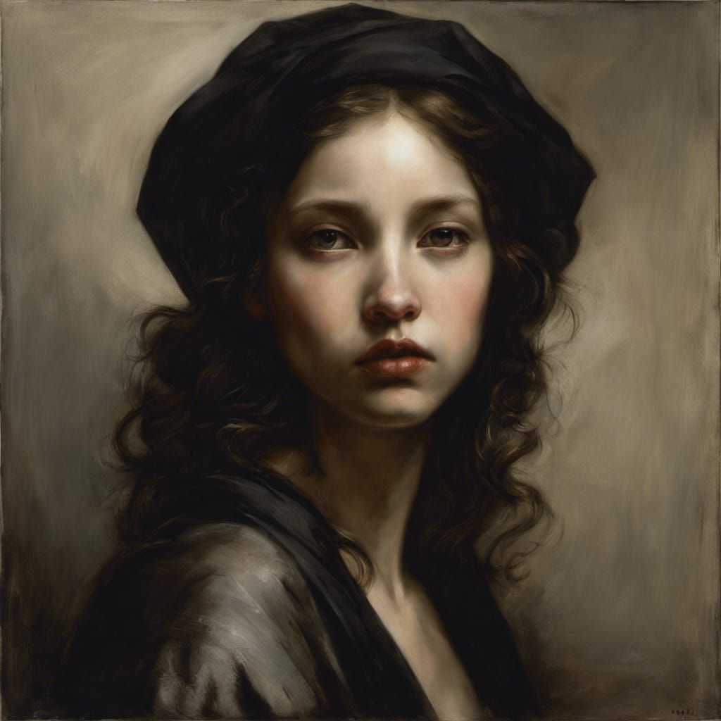 Girl Portrait in Oil Painting Style