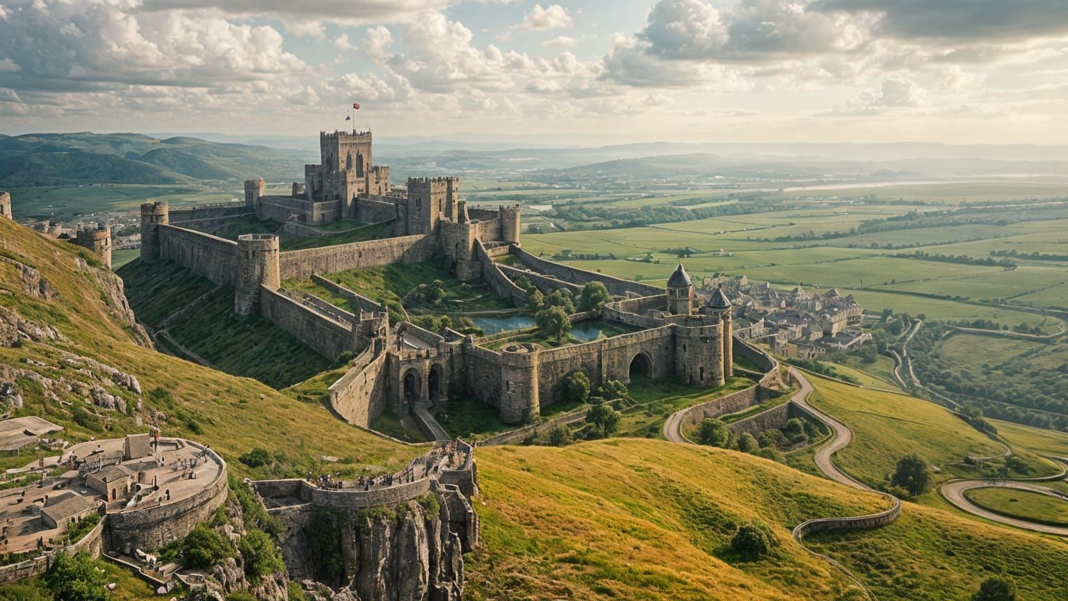 Epic Fantasy Stronghold Castle Scene