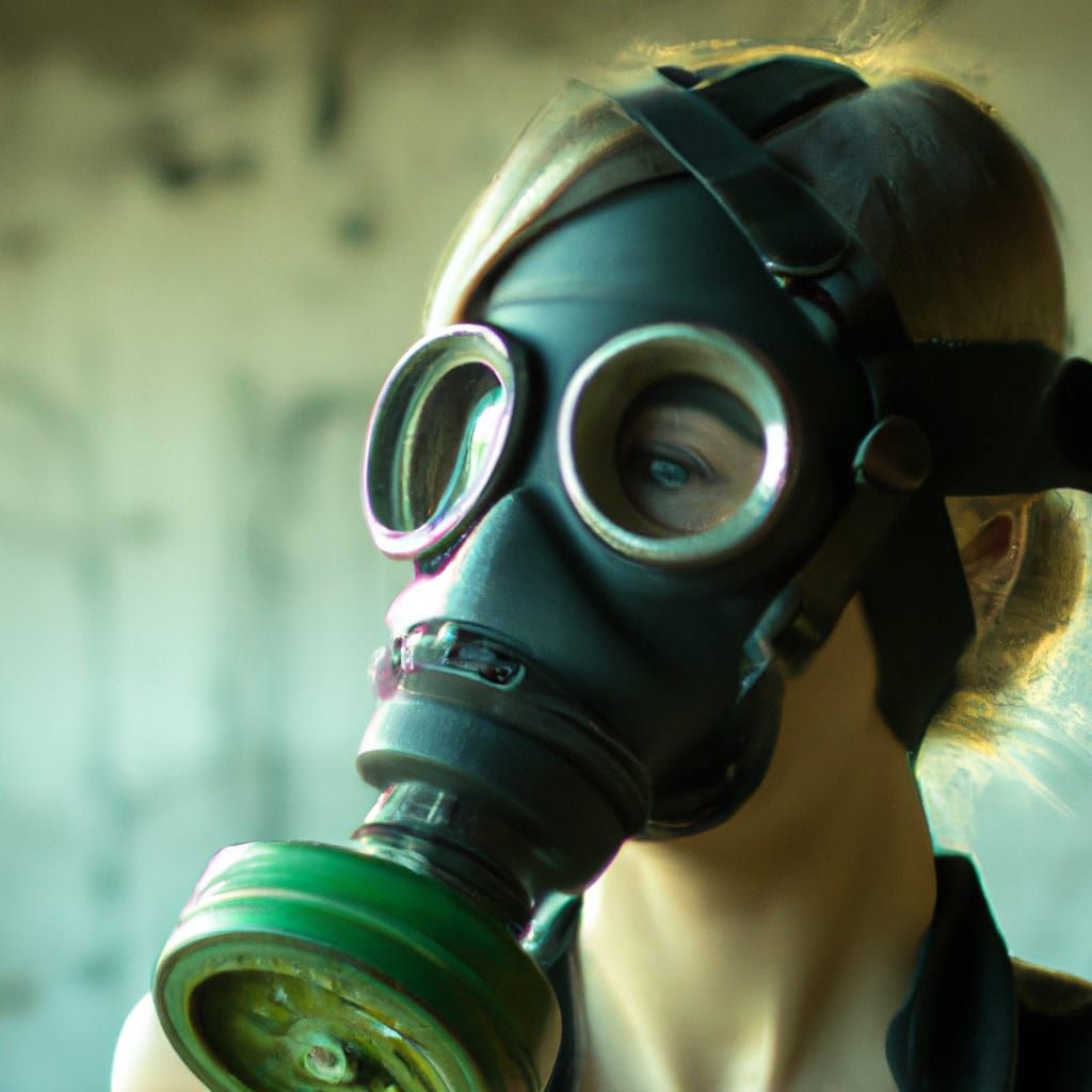 Cyberpunk Woman with Gas Mask