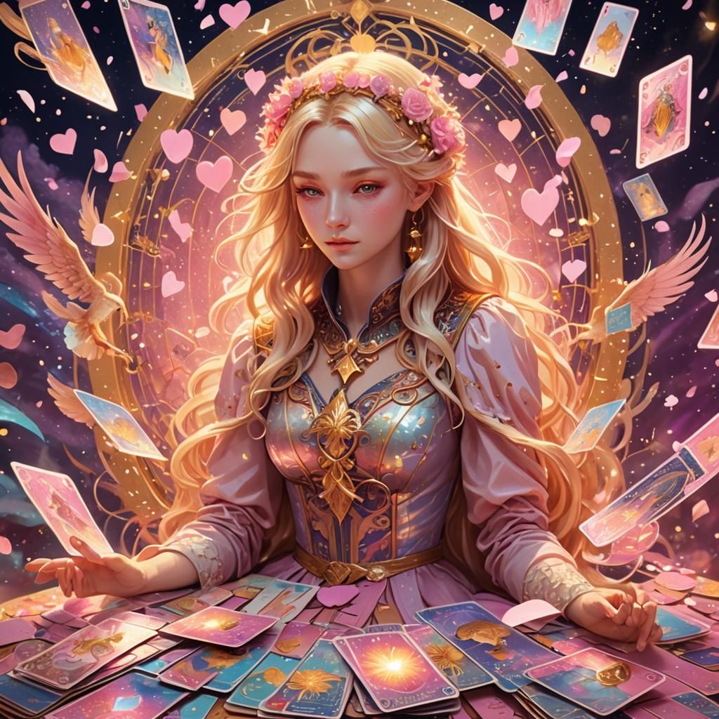 Anime Tarot Reader with Love Phoenixes