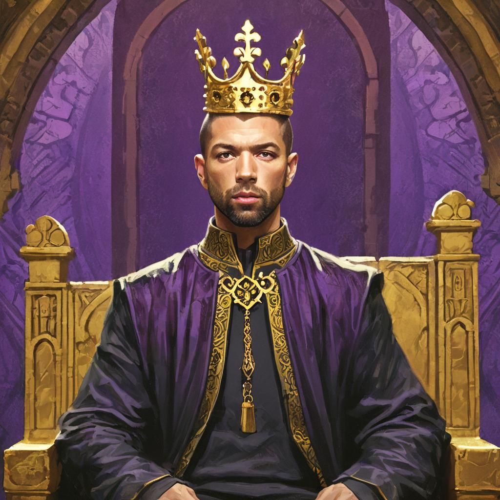 Gothic Royal in Throne Room, Dark Fantasy Art