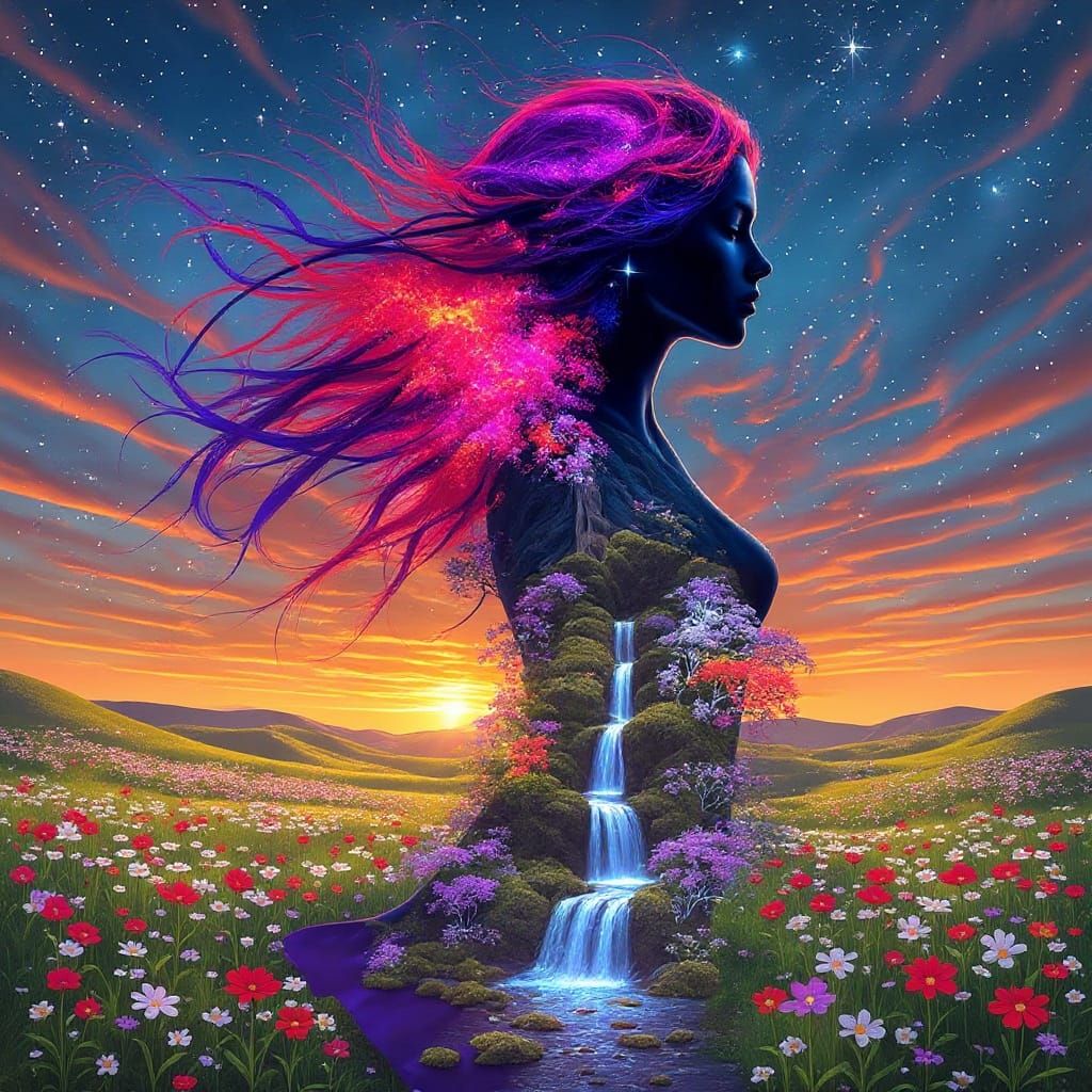 Sand Transformed into a Field of Flowers