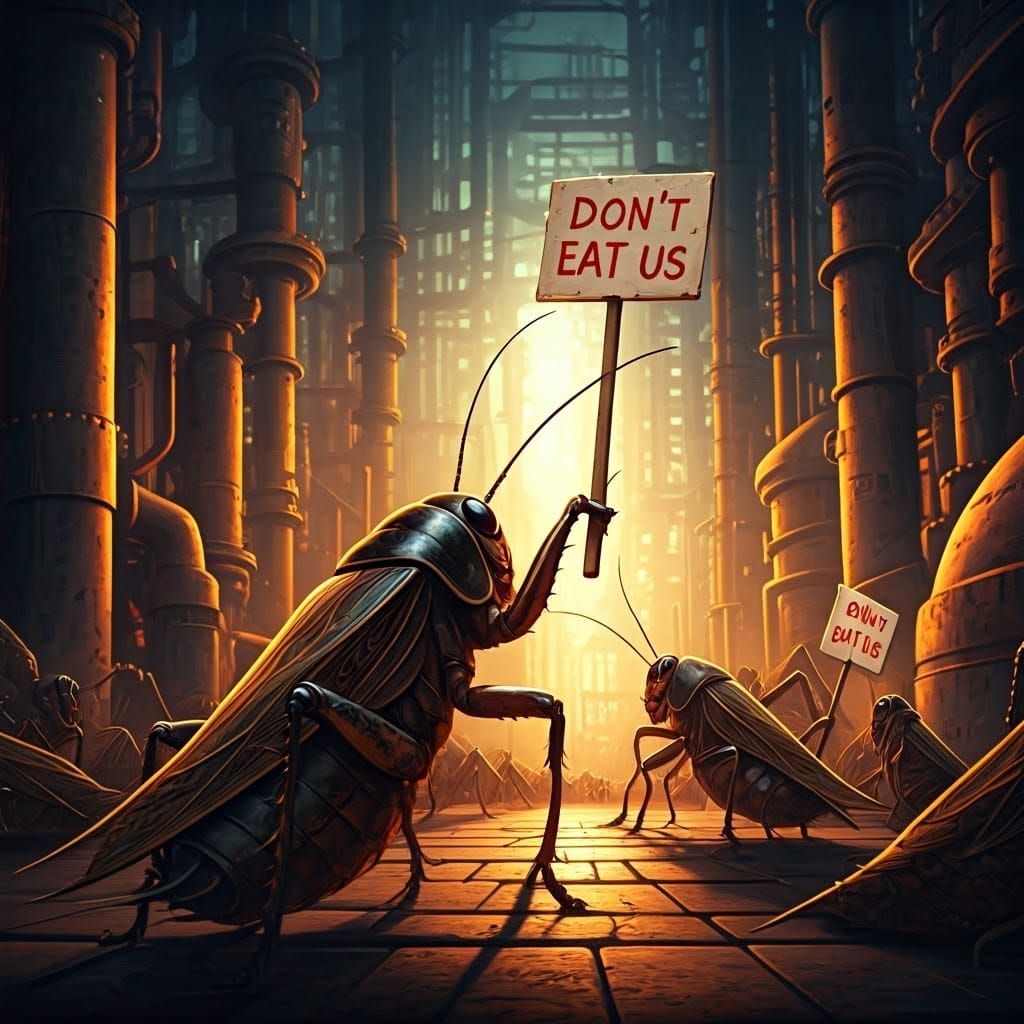 Cricket Protest in an Industrial Factory