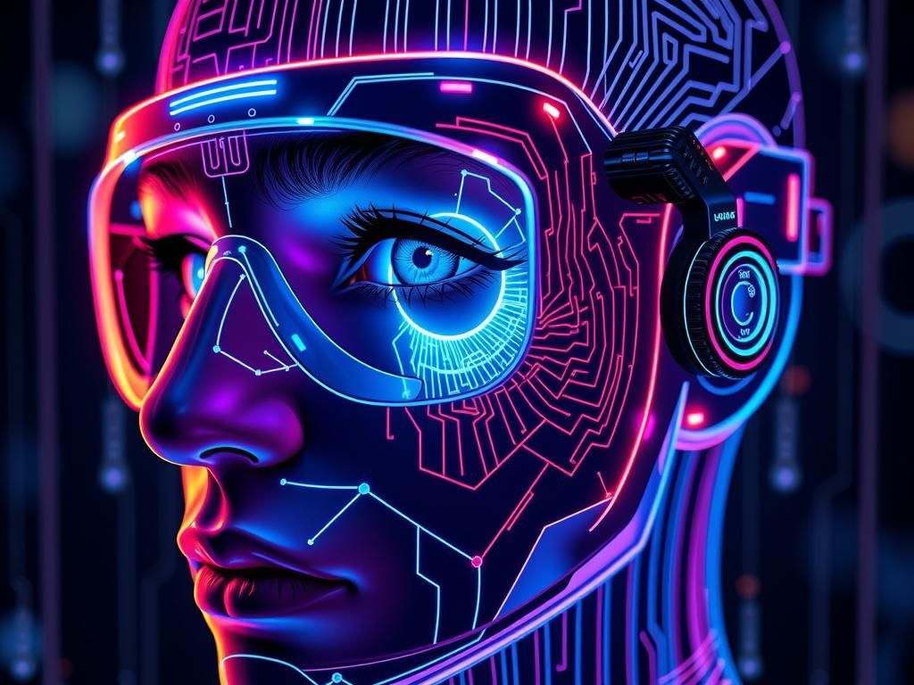 Incredible Biometric imagineer macro retina coloful detailed...