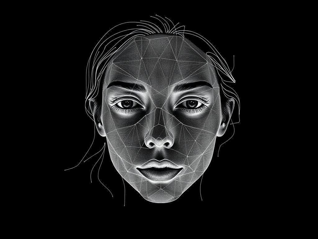 Surreal Skin Shedding: Woven Textile Face Pattern