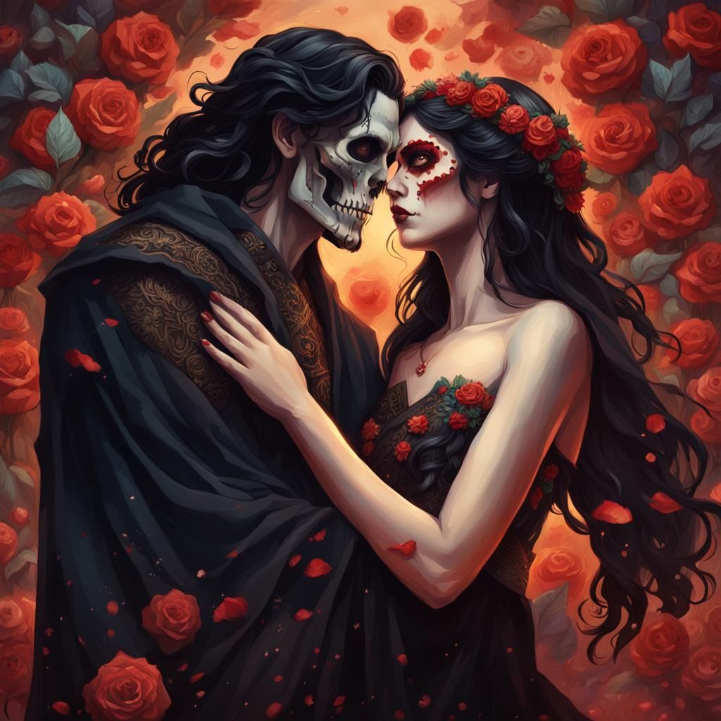 Hades and Persephone: Santa Muerte Style Portrait