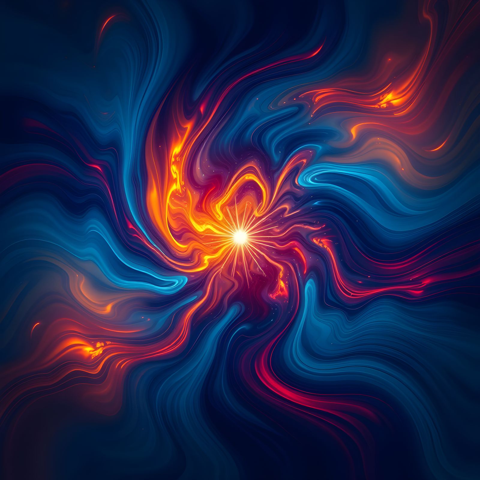 Abstract Digital Art with Luminous Colors