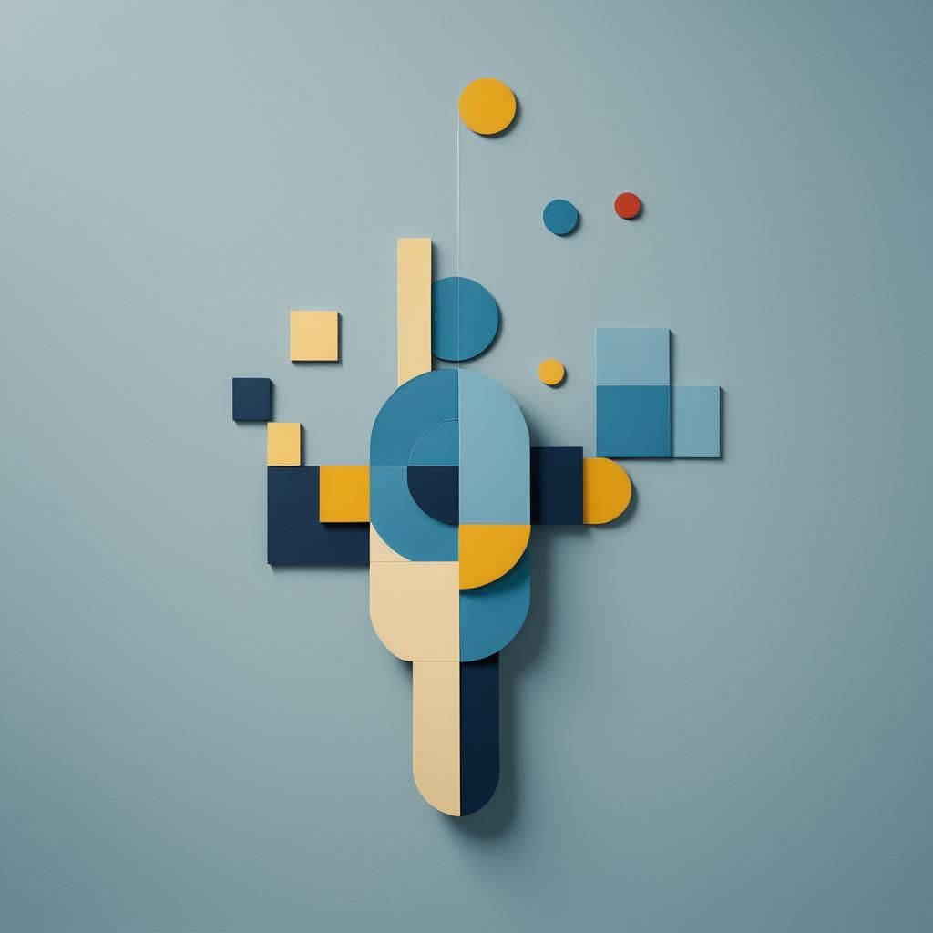 Geometric Shapes in Bauhaus Style with Bold Colors