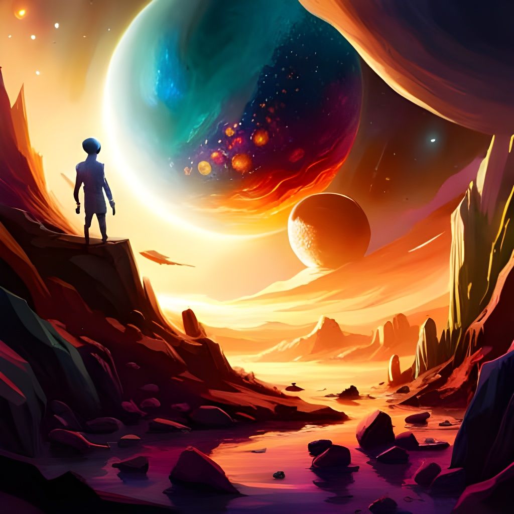 Colorful Alien Planets: Hyperrealistic Polychromatic Splash ...