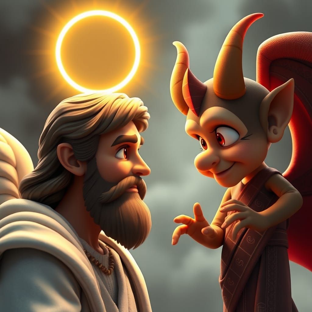God and Devil in Harmonious 3D Rendering