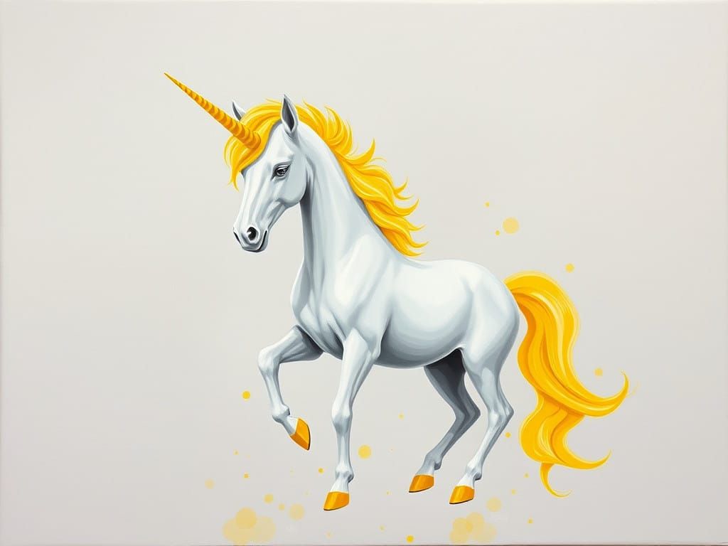 Dreamy Monochromatic Landscape with a Unicorn's Absence