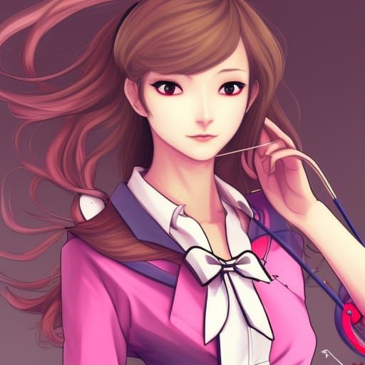 Yukari Takeba Portrait with Bow and Arrow