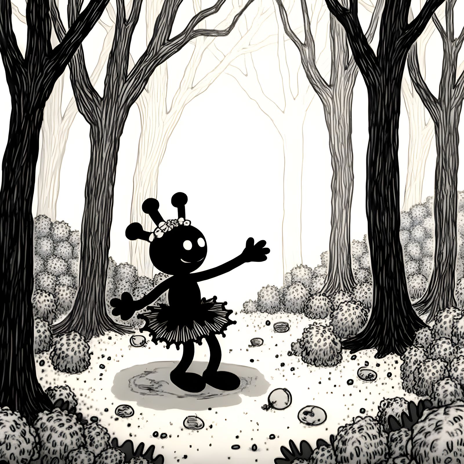 Nostalgic Candyland Scene in 1930s Cartoons Style