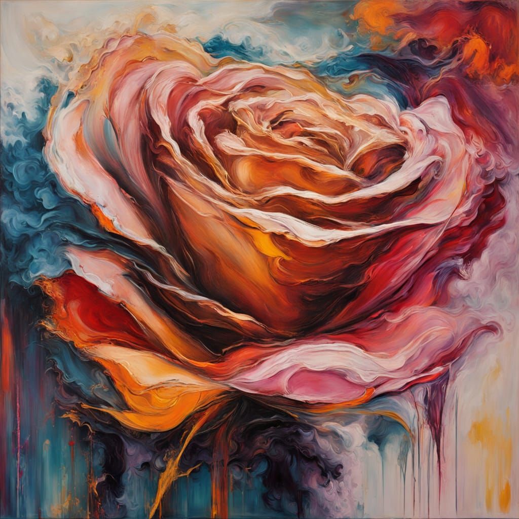 Vibrant Abstract Rose Blooms in Ethereal Dreamscapes