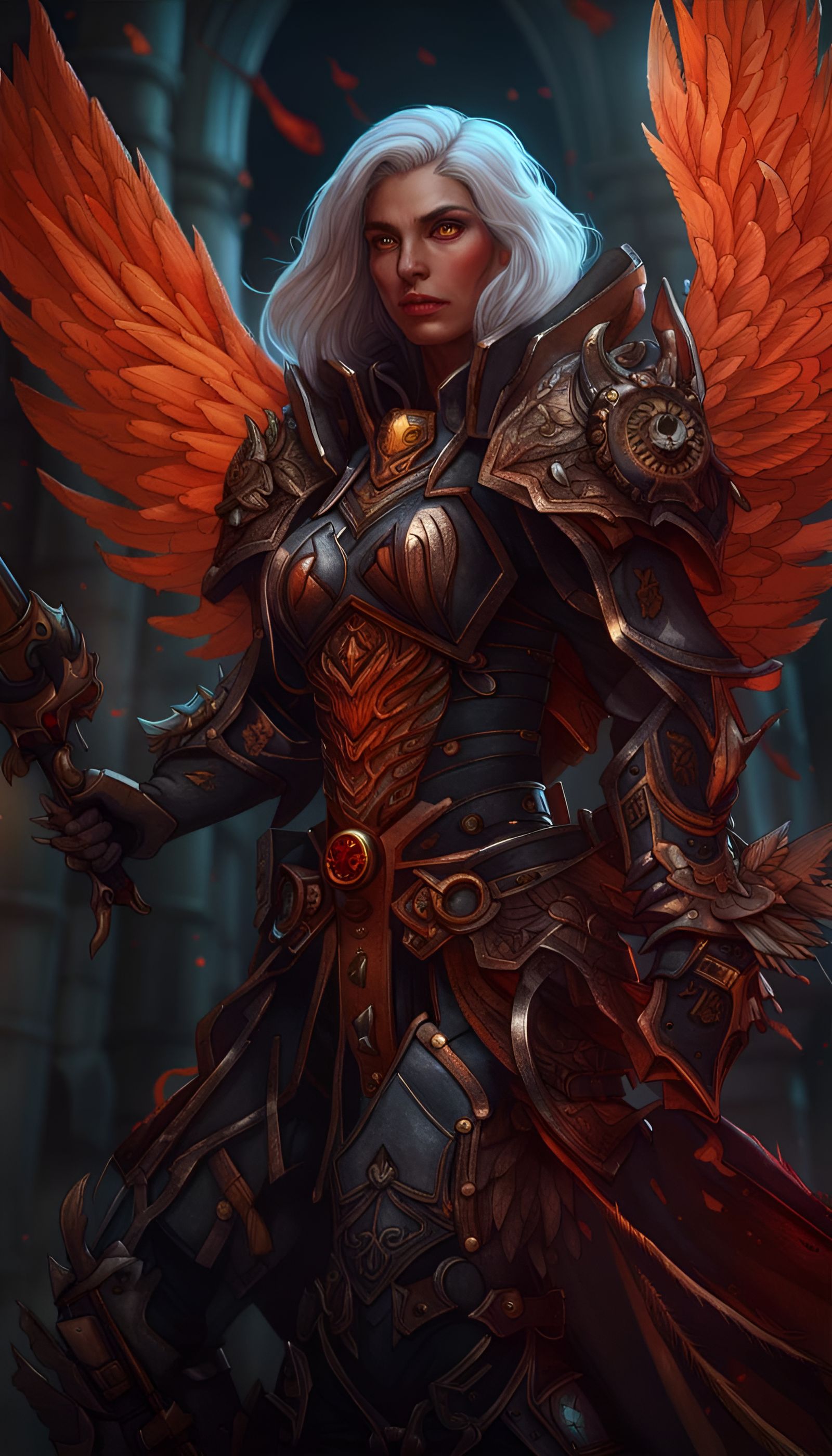 Aasimar Blood Hunter Digital Painting: Ghostslayer Order