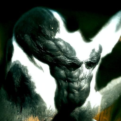 Sinister Muscle Man: A Dark Fantasy Portrait
