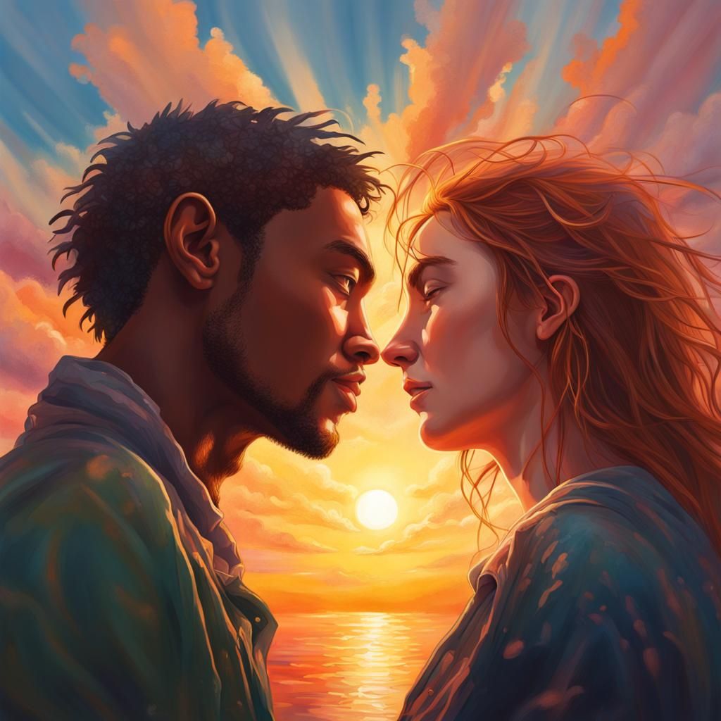 Loving Gaze at Sunrise: Hyperrealistic Concept Art