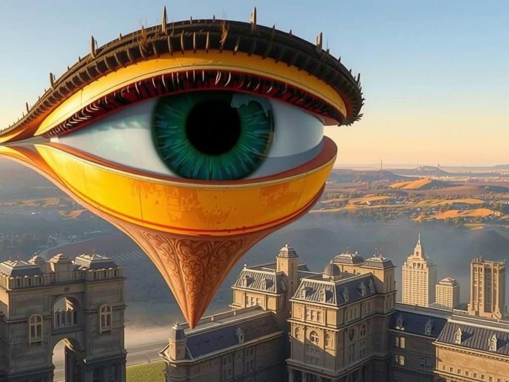 Omnipotent Figure Gazing Down, Cinematic 35mm Film