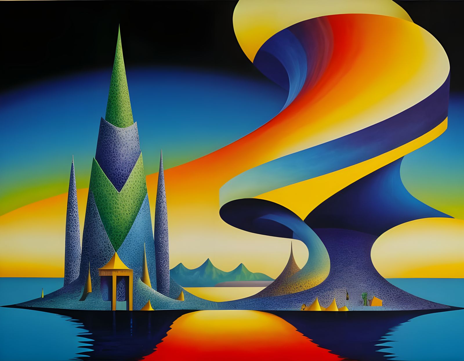 Abstract Masterpiece: Cubism, Pointillism, Surrealism Fusion