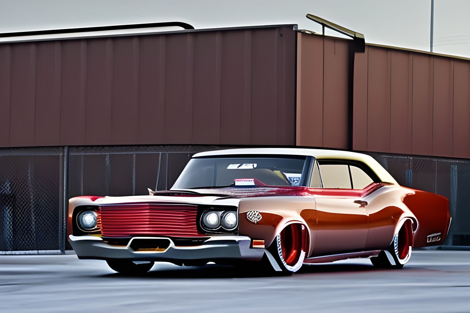Candy Red Lowrider Burnout: Hyperrealistic Digital Art
