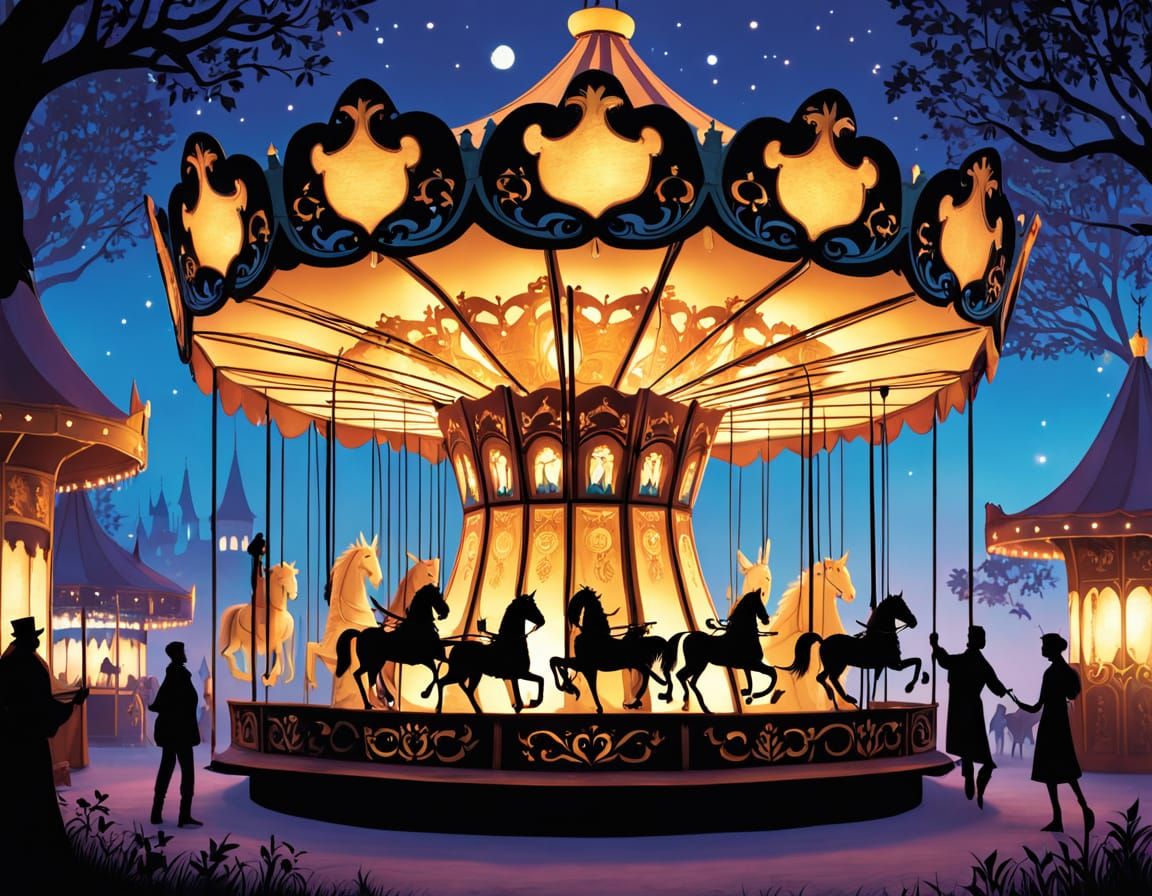 Medieval Fair Carousel at Dusk