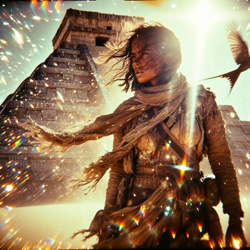 Latina Explorer Stands Tall in Hypermaximalist Desert Scene