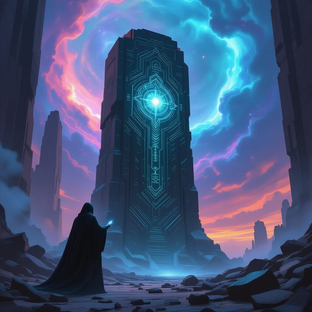 Activating Ancient Arcane Device in Nebula