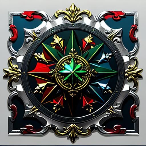 Abstract Color Composition: Red, Green, Gold