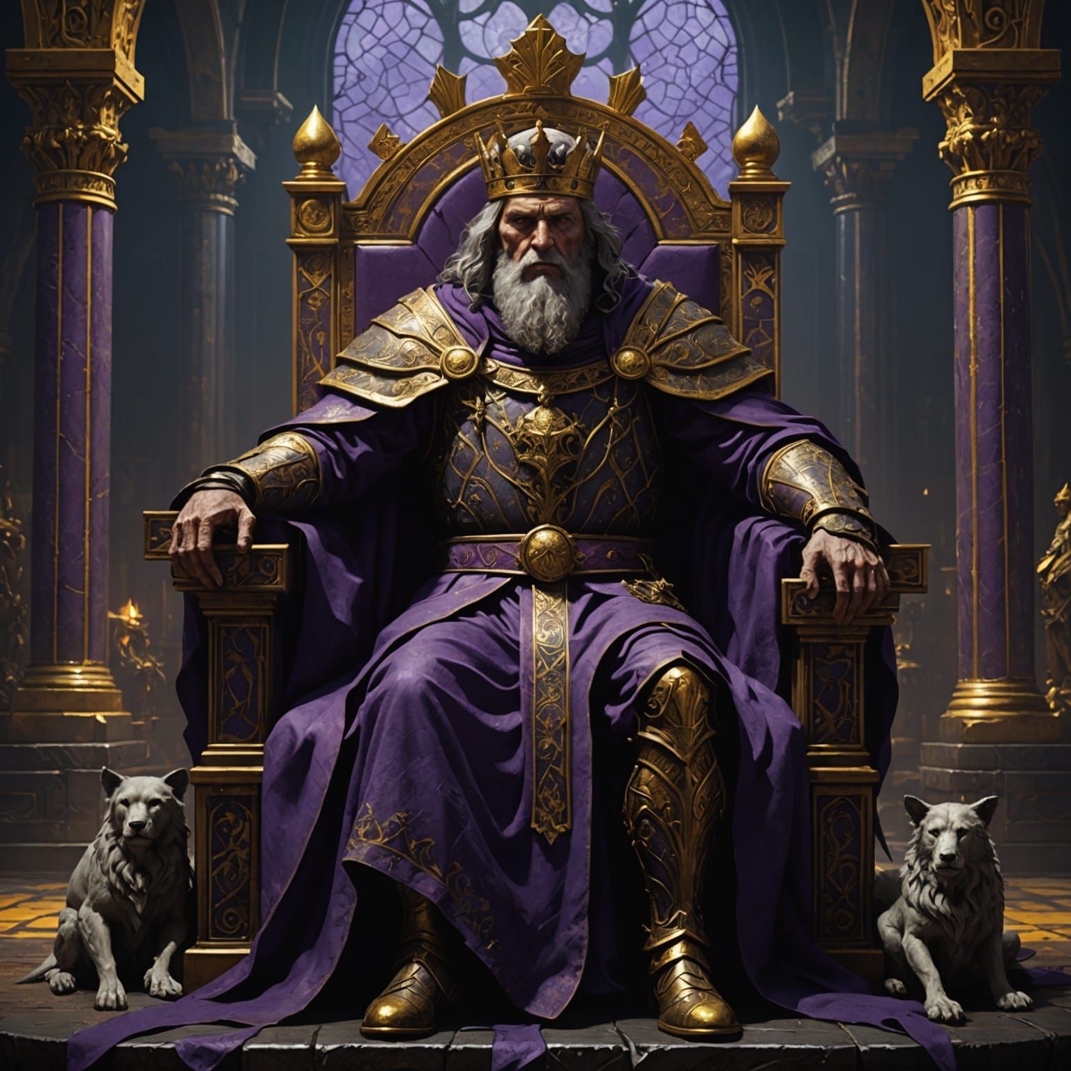 Dark Fantasy Faceless King on Cruel Throne