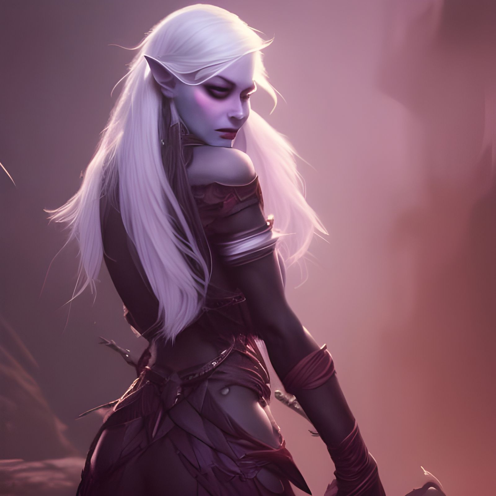 Masterpiece Drow Elf in Dark Fantasy Style