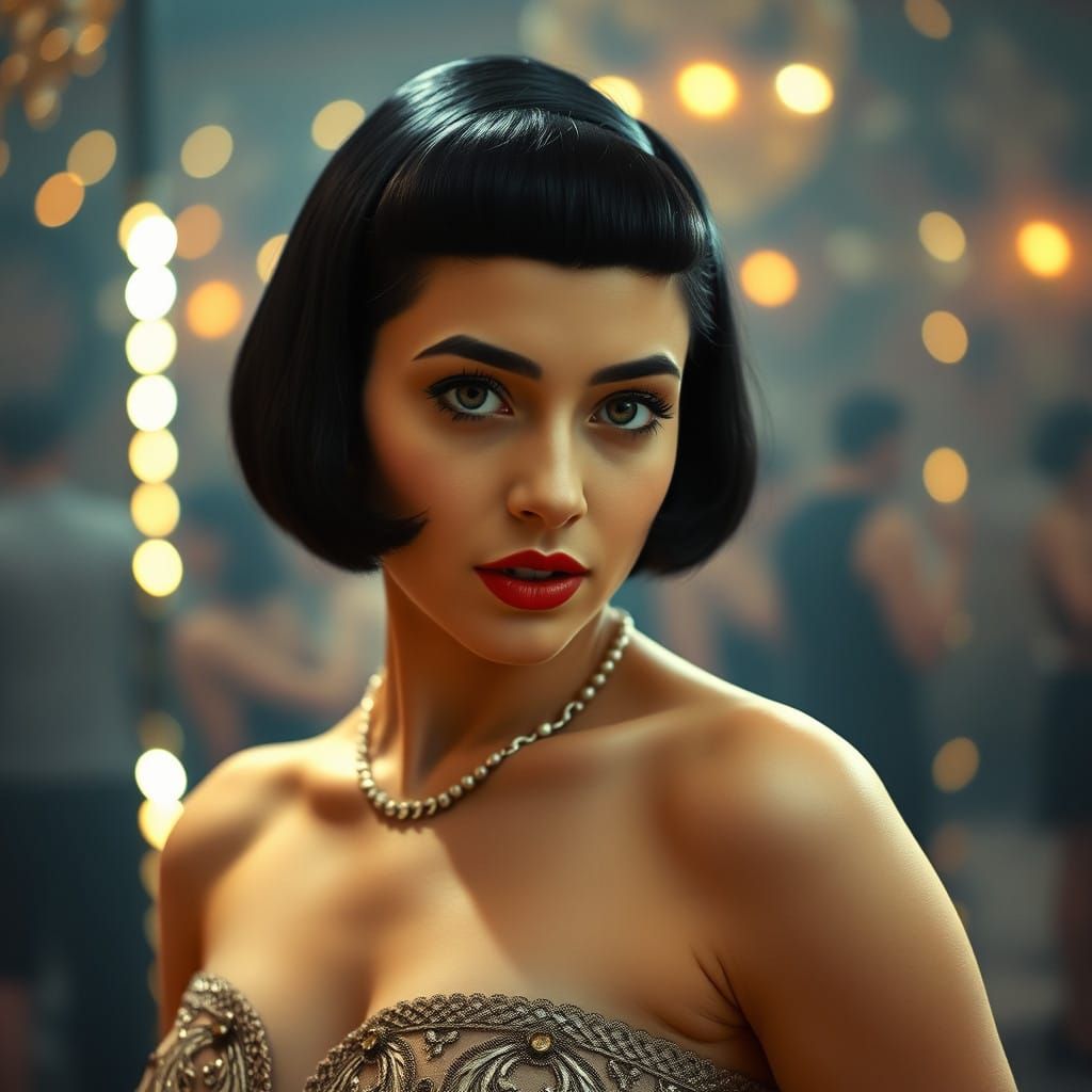 1920s Flapper Girl in Dance Hall