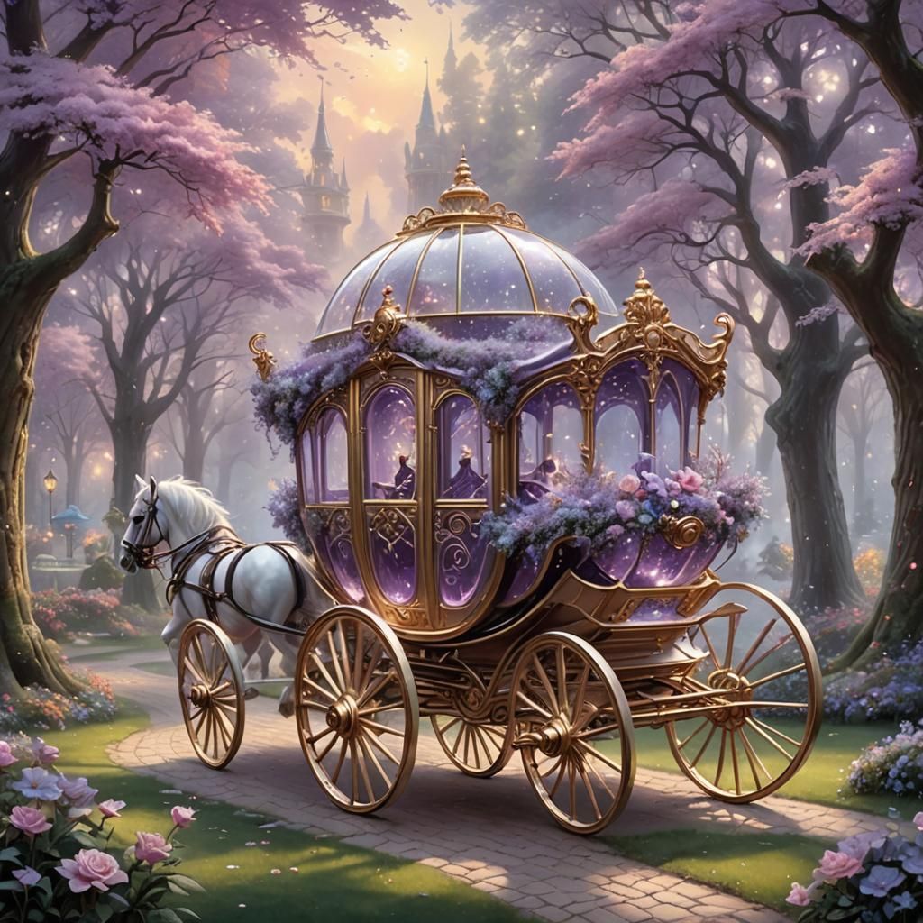 Amethyst Carriage in Crystalline Rose Quartz Park
