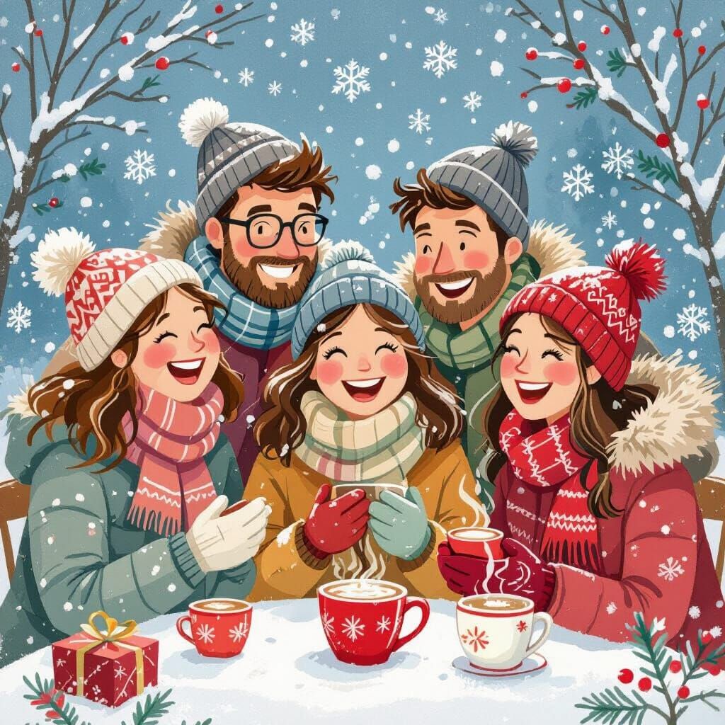 Whimsical Winter Vacation Scene for Teachers