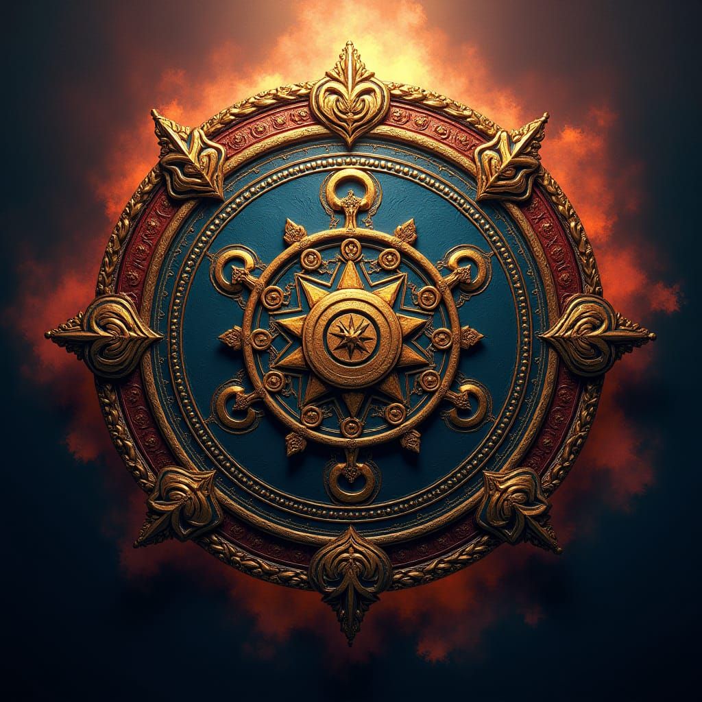 Ornate Seal of Solomon: Matte Painting in Fantasy Style