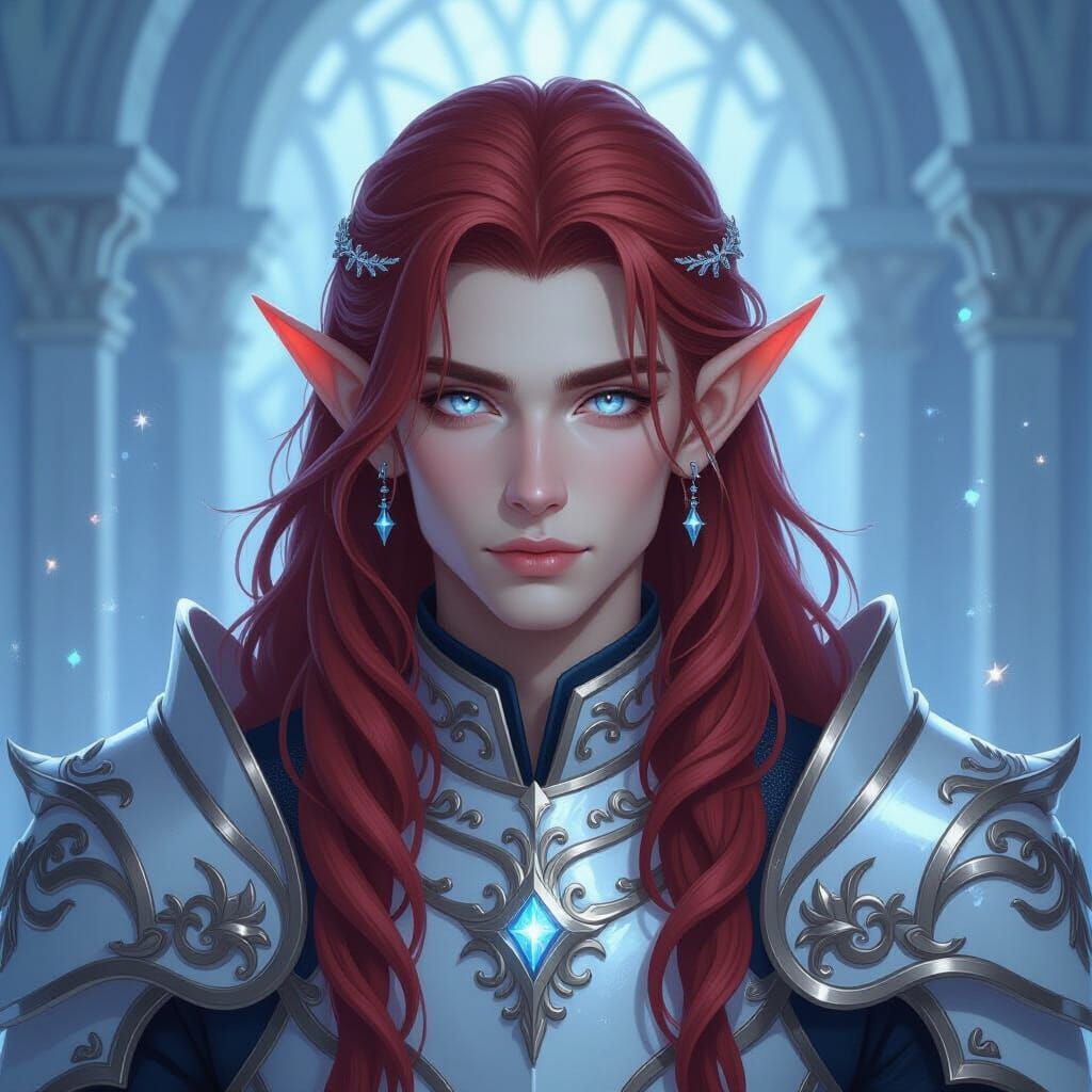 Handsome Elf Knight in Astral Armor