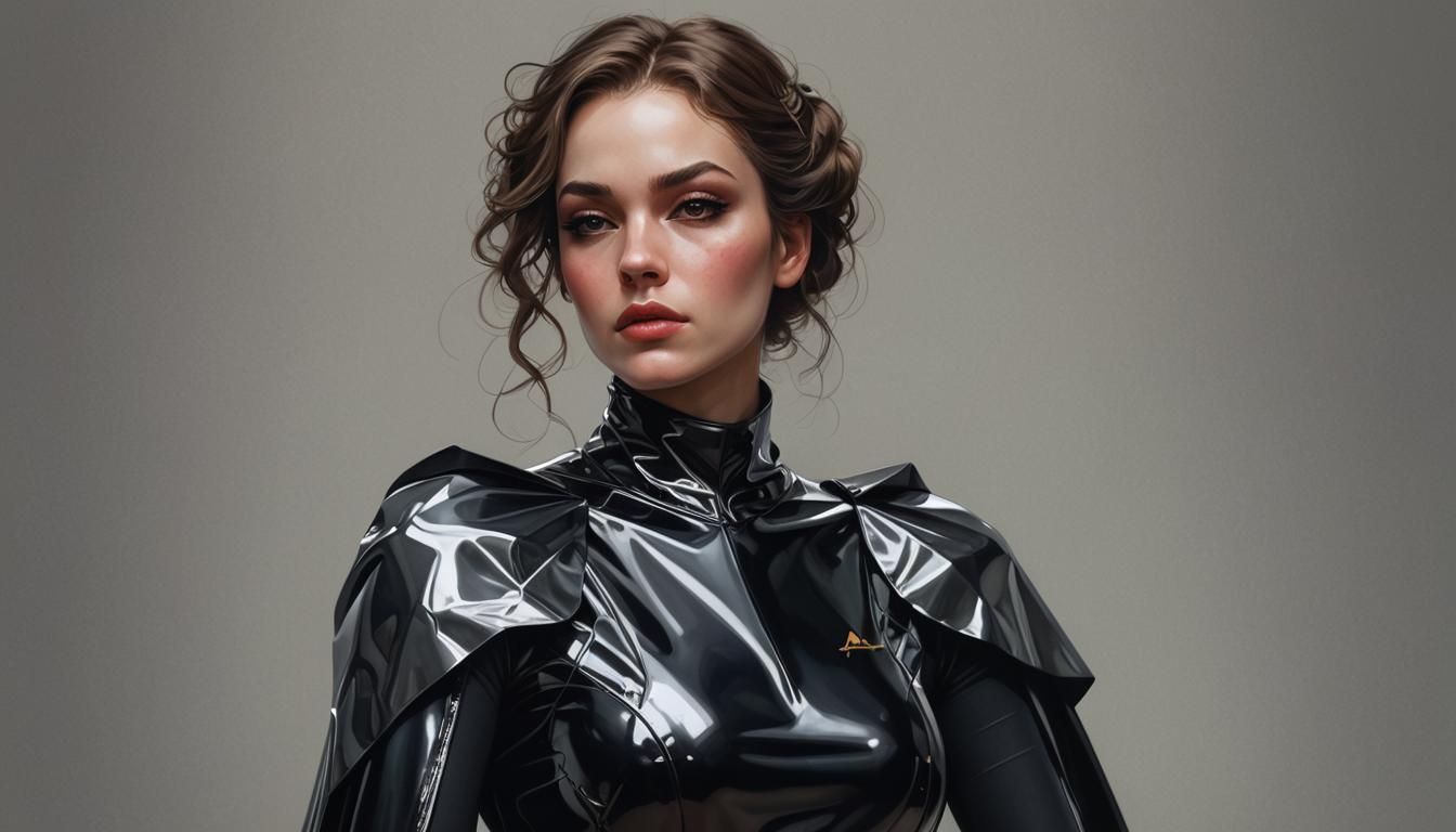Dominant Figure in Reflective Latex: Digital Art Portrait