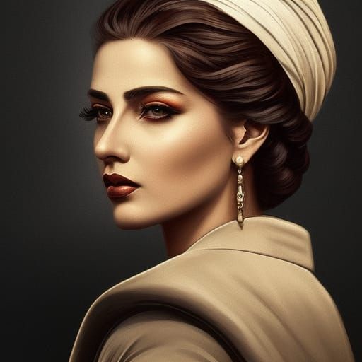 Beautiful Gangster Woman Portrait as Digital Art