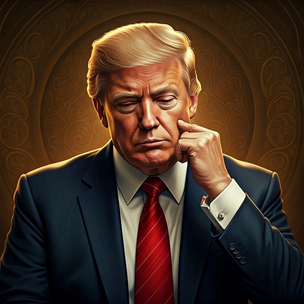 Trump Portrait in Art Nouveau Style, Digital Painting