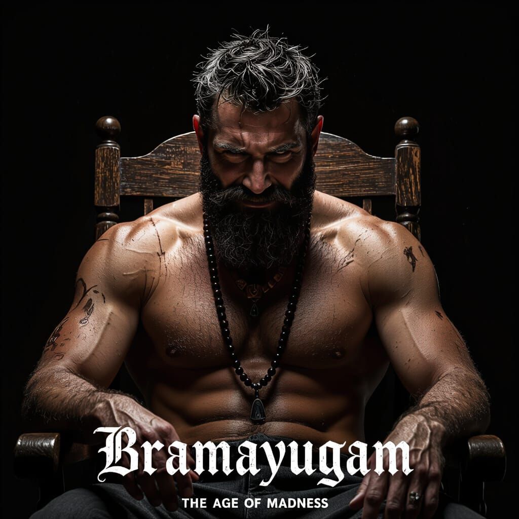 Monochrome Portrait with Gothic Text