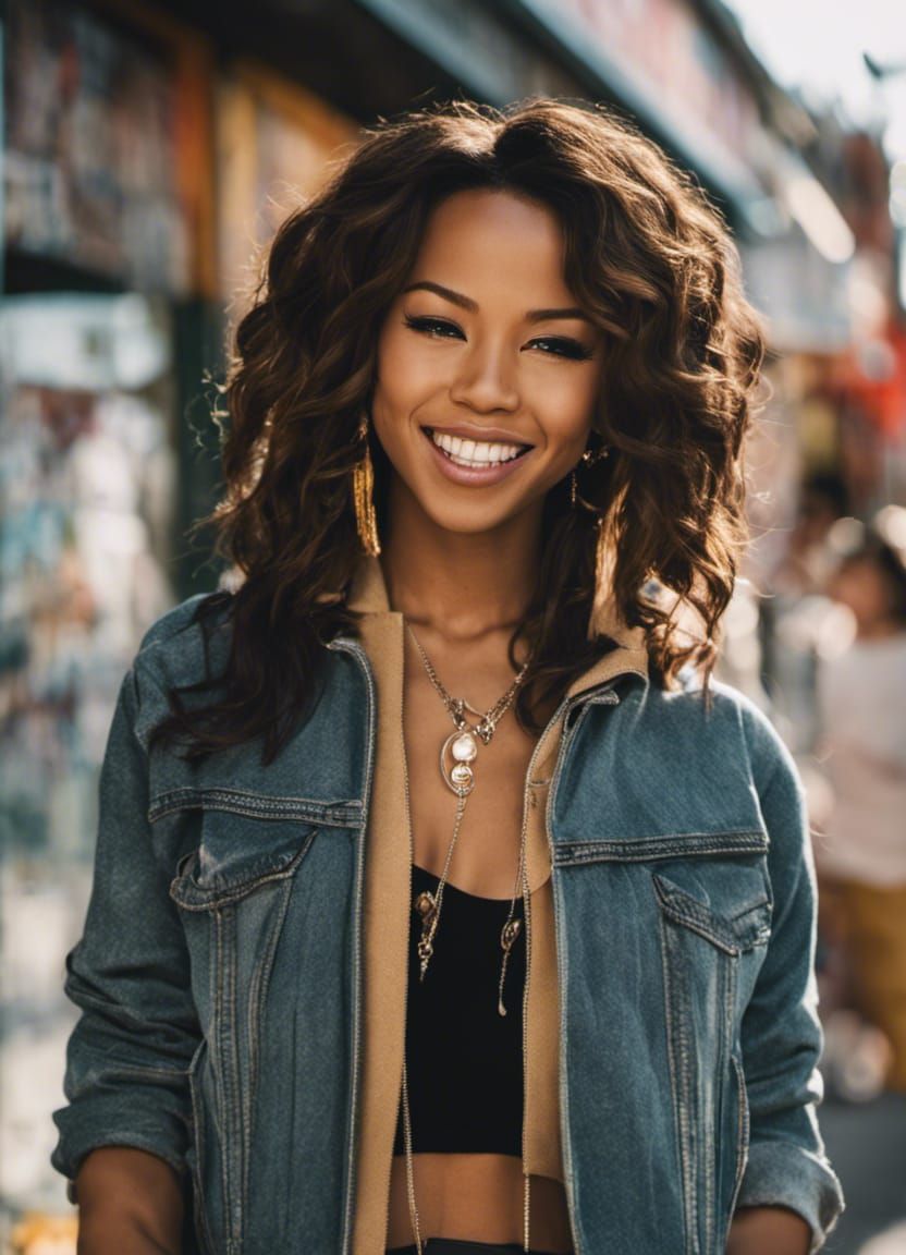 SDXL 1.0: A carefree free-spirited hip-hop woman