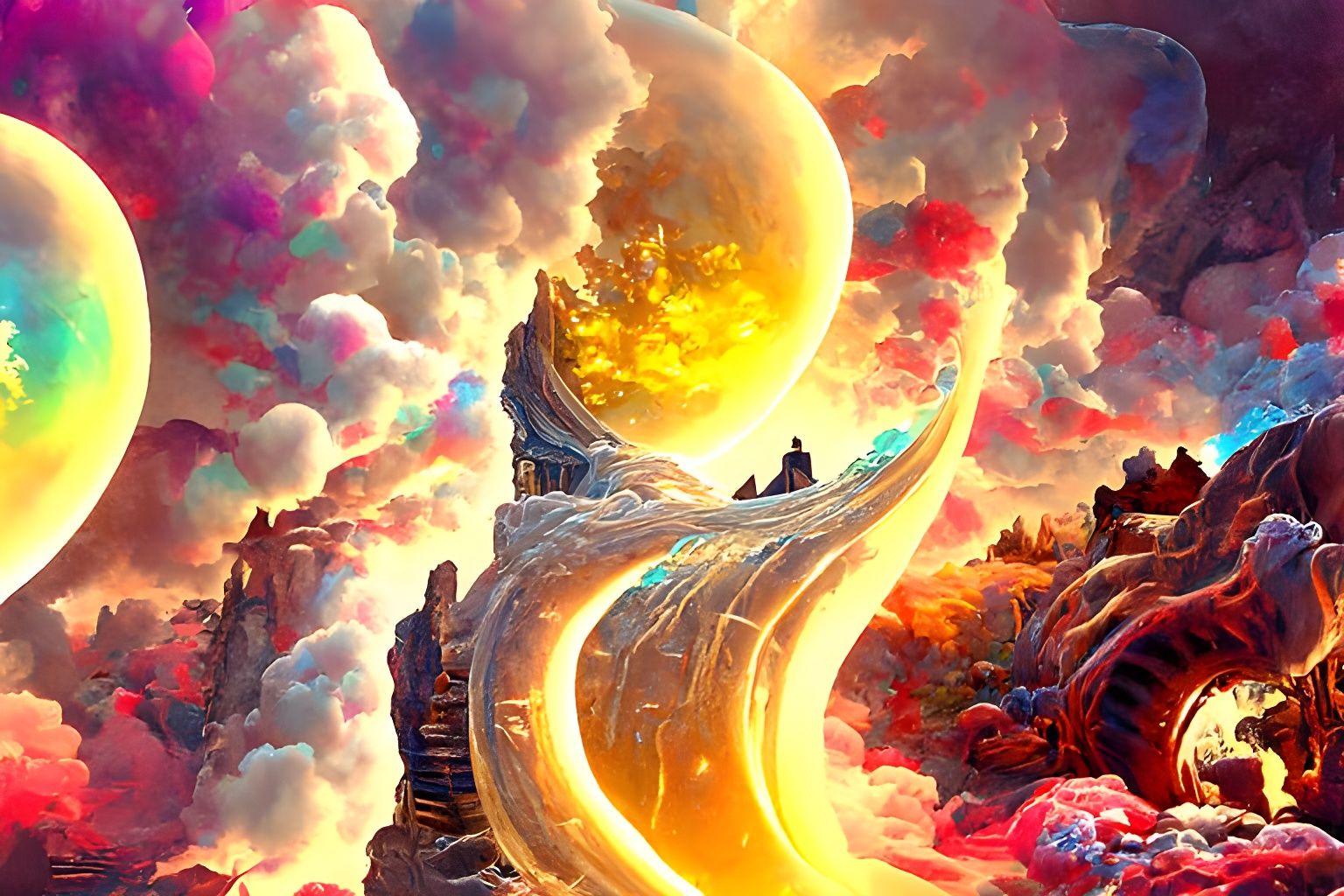 Magic Doorway to Another Dimension in Fantasy Style