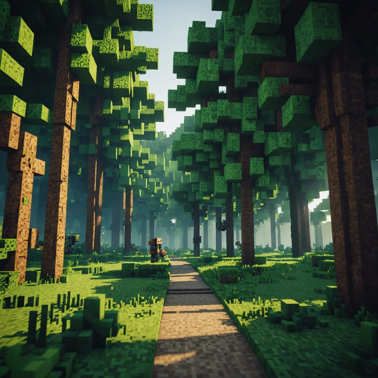 Minecraft Forest: Cinematic Film Still