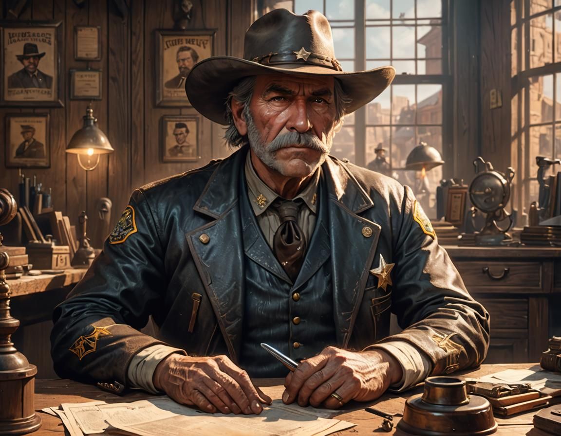 El viejo Sheriff en el Salvaje Oeste
